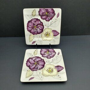 Pier 1 Lily Salad Plates Pier 1 Imports Purple Flowers Dessert Plates